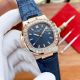 Copy Patek Philippe Nautilus 5711 Rose Gold Case Grey Dial Green Diamond Watch (6)_th.jpg